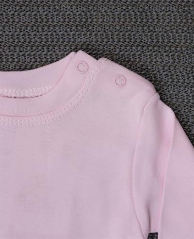 Düz Uzun Kollu Body Pembe