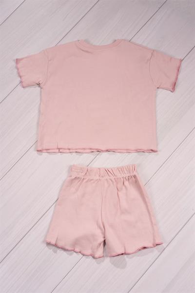 Fırfır Detaylı Baby Club Kız Bebek Şortlu Takım Gül Kurusu