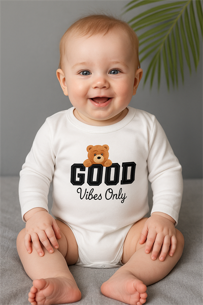 Good Vibes Only Baskılı Uzun Kollu Body