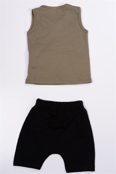 Happy Dog Köpek Pati Baskılı Şortlu Takım Haki