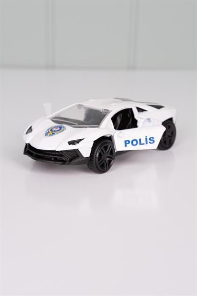 Metal Oyuncak Polis Arabası, Oyuncak Çek Bırak Araba 