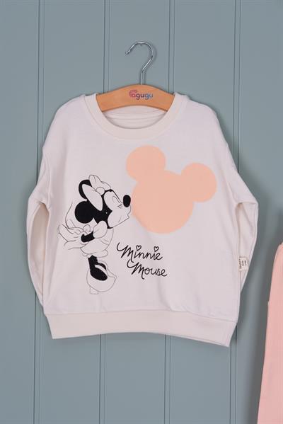 Minnie Mouse Desenli 2li Takım Somon