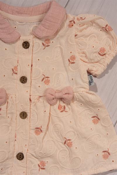 Nakış Detaylı Şortlu Kız Bebek Takımı Toz Pembe