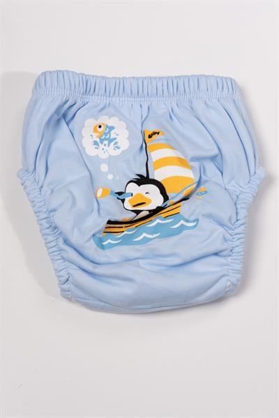 Penguen Desenli Erkek Çocuk Külot Açık Mavi