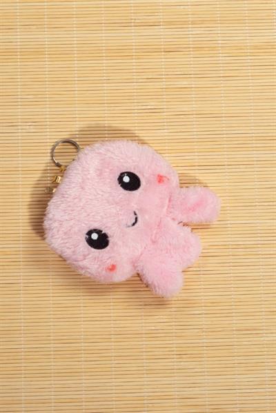 Sevimli Pembe Peluş Çanta Anahtarlık 
