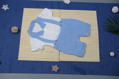 Unisex Askılı Görünümlü Kısa Kollu Bebek Tulum Turkuaz