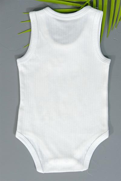 Unisex Ekru Body Çıtçıtlı Bisiklet Yaka Atlet Kol 