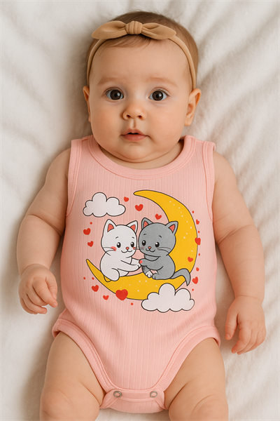 Unisex Pembe Body Çıtçıtlı Bisiklet Yaka Atlet Kol 