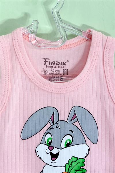 Unisex Tavşanlı Askılı Body Pembe