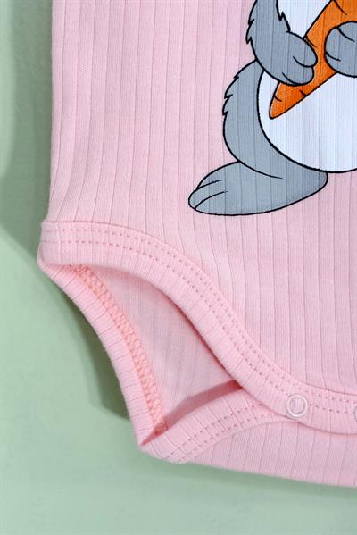Unisex Tavşanlı Askılı Body Pembe
