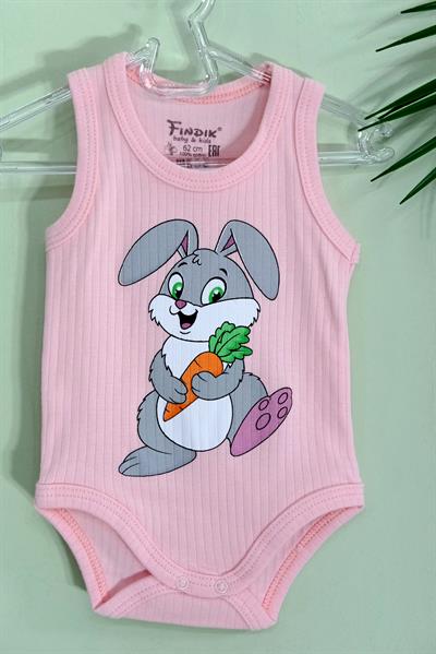 Unisex Tavşanlı Askılı Body Pembe