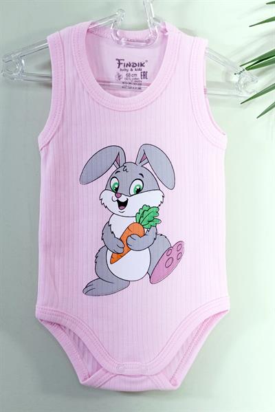 Unisex Tavşanlı Askılı Body Açık Pembe