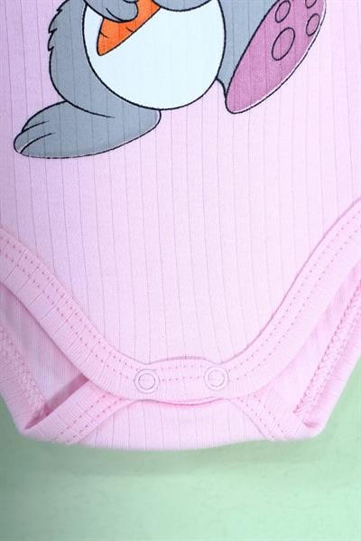 Unisex Tavşanlı Askılı Body Açık Pembe