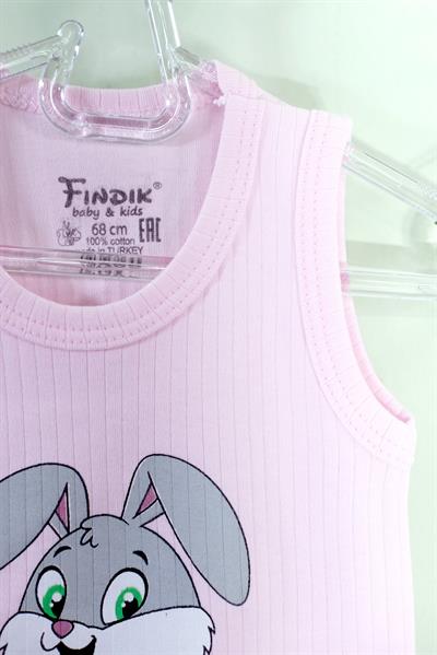 Unisex Tavşanlı Askılı Body Açık Pembe