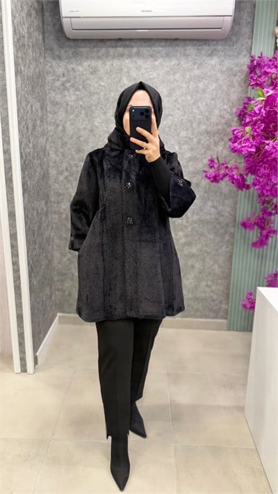 3052 PUREVA ANGORA KABAN SİYAH