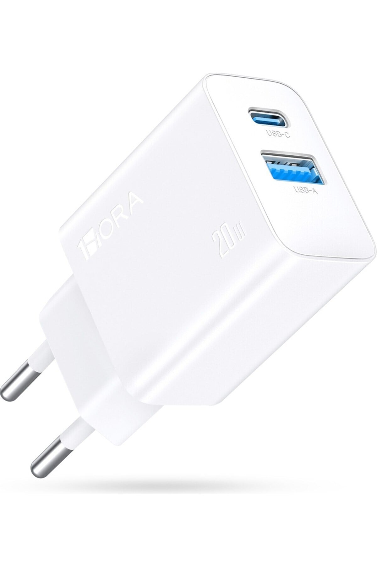 20W Dual U+C Şarj Aleti-Usb-C ve Usb-A Çift Çıkış - Hızlı Şarj Cihazı - Taşınabilir Tasarım