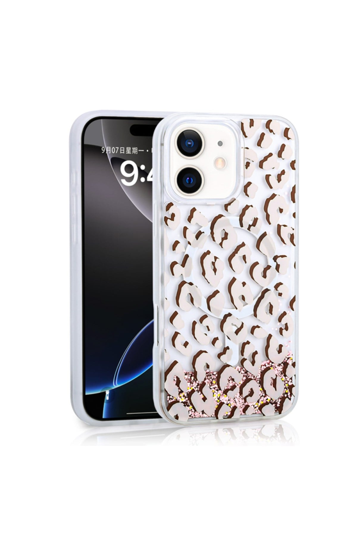 Apple iPhone 12 – iPhone 12 Pro Uyumlu Kılıf Sıvılı Şeffaf Arka Yüzey Mossa Silikon Kapak