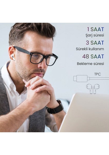 AUT119 Tws Bluetooth Kulaklık LTW-006 Kablosuz - Ios ve Android Uyumlu - Şarj Kutulu