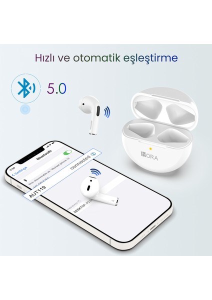 AUT119 Tws Bluetooth Kulaklık LTW-006 Kablosuz - Ios ve Android Uyumlu - Şarj Kutulu