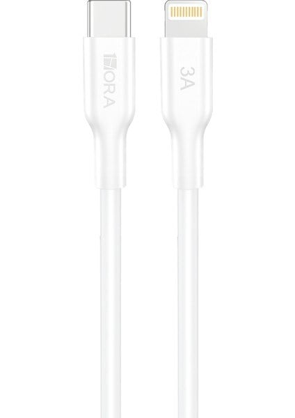 CAB258 3A Type-C To Lightning Data ve Şarj Kablosu - 1 Metre - Hızlı Şarj - Beyaz
