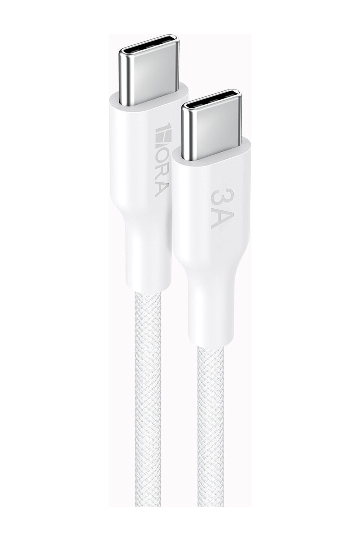 CAB272 3A Type-C To Type-C Pvc Örgü Başlıklı Data ve Şarj Kablosu - 1 Metre - Dayanıklı