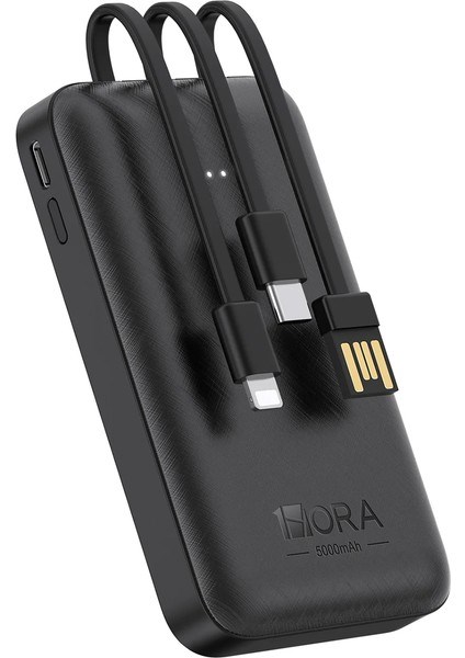 GAR261 5000 Mah Taşınabilir Hızlı Şarj Cihazı 3 Çıkışlı Usb-C Usb-A Lightning Powerbank