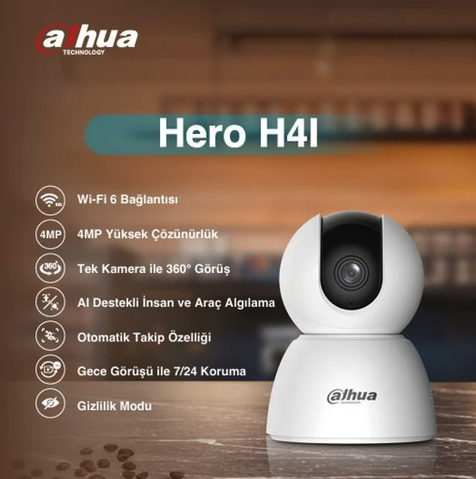 Dahua Hero H4I 4MP Hareketli İç Mekan Wi-Fi Güvenlik Kamerası