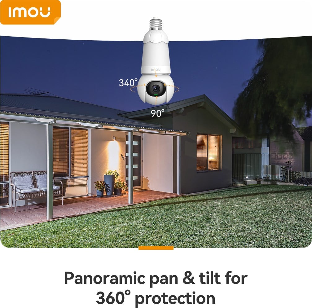 Imou Bulb Cam IPC-S6DP-5M0WEB 5MP E27 Duylu Hareketli Wi-Fi Ampul Güvenlik Kamerası