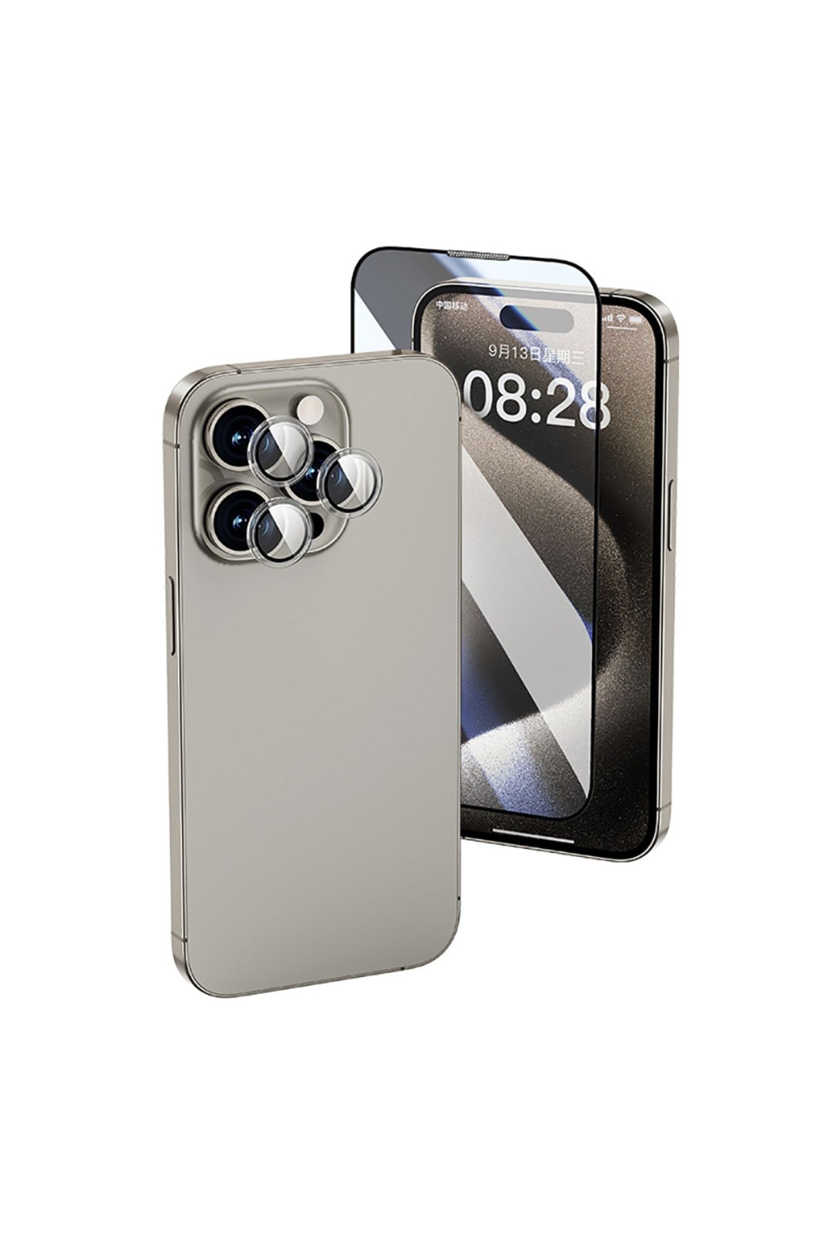iPhone 16 Pro Wiwu Wi-IP002 2in1 Temperli Cam Ahize Toz Önleyici Ekran ve Kamera Lens Koruyucu Seti
