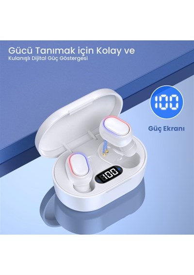 AUT114 Tws Bluetooth Kulaklık A8S - Ekran Göstergeli Kablosuz Ios ve Android Uyumlu
