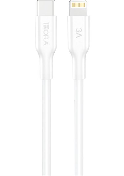 CAB258 3A Type-C To Lightning Data ve Şarj Kablosu - 1 Metre - Hızlı Şarj - Beyaz