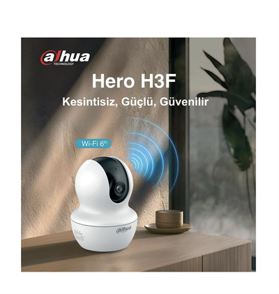 Dahua Hero H3F 2K 360° Dönebilen İç Mekan Wi-Fi Akıllı Bebek ve Güvenlik Kamerası (DH-H3F) - Beyaz
