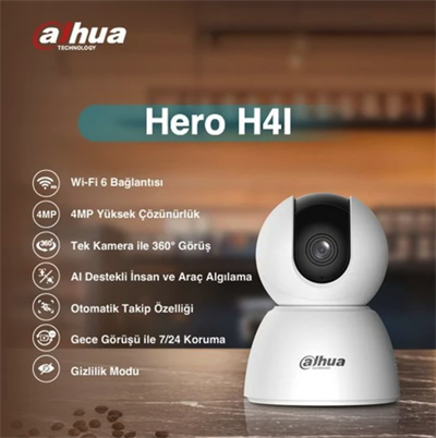 Hero H4I 4MP– 360° Hareketli, Gece Görüşlü, Akıllı Takipli Güvenlik Kamerası