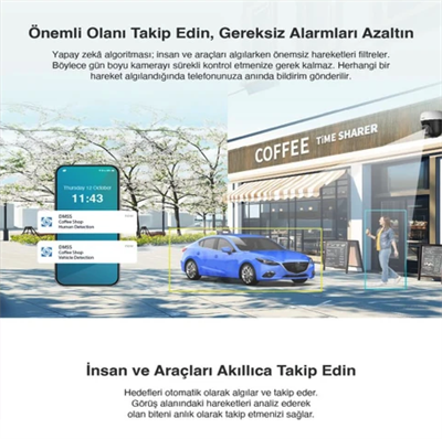Picoo P3I Outdoor 3MP – 360° Dönebilen, Gece Görüşlü, Hareket Takipli Güvenlik Kamerası