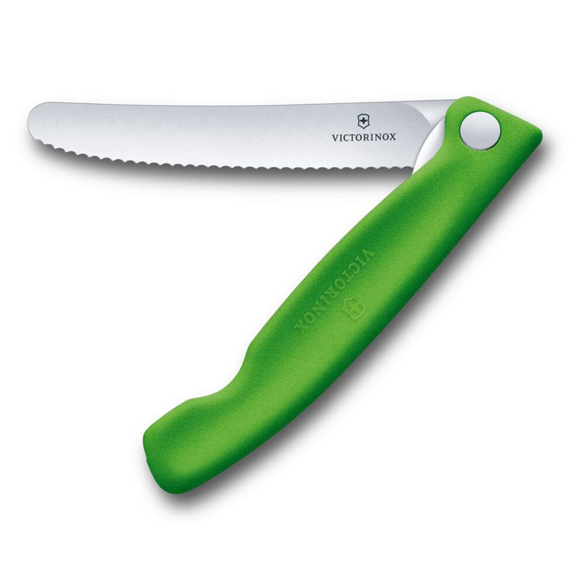 ​​​​​​​​​​​​​​​​​​​​​​​​​​​​​​​​Victorinox 6.7836.F4B 11cm Yeşil Tırtıklı Katlanabilir Domates Bıçağı