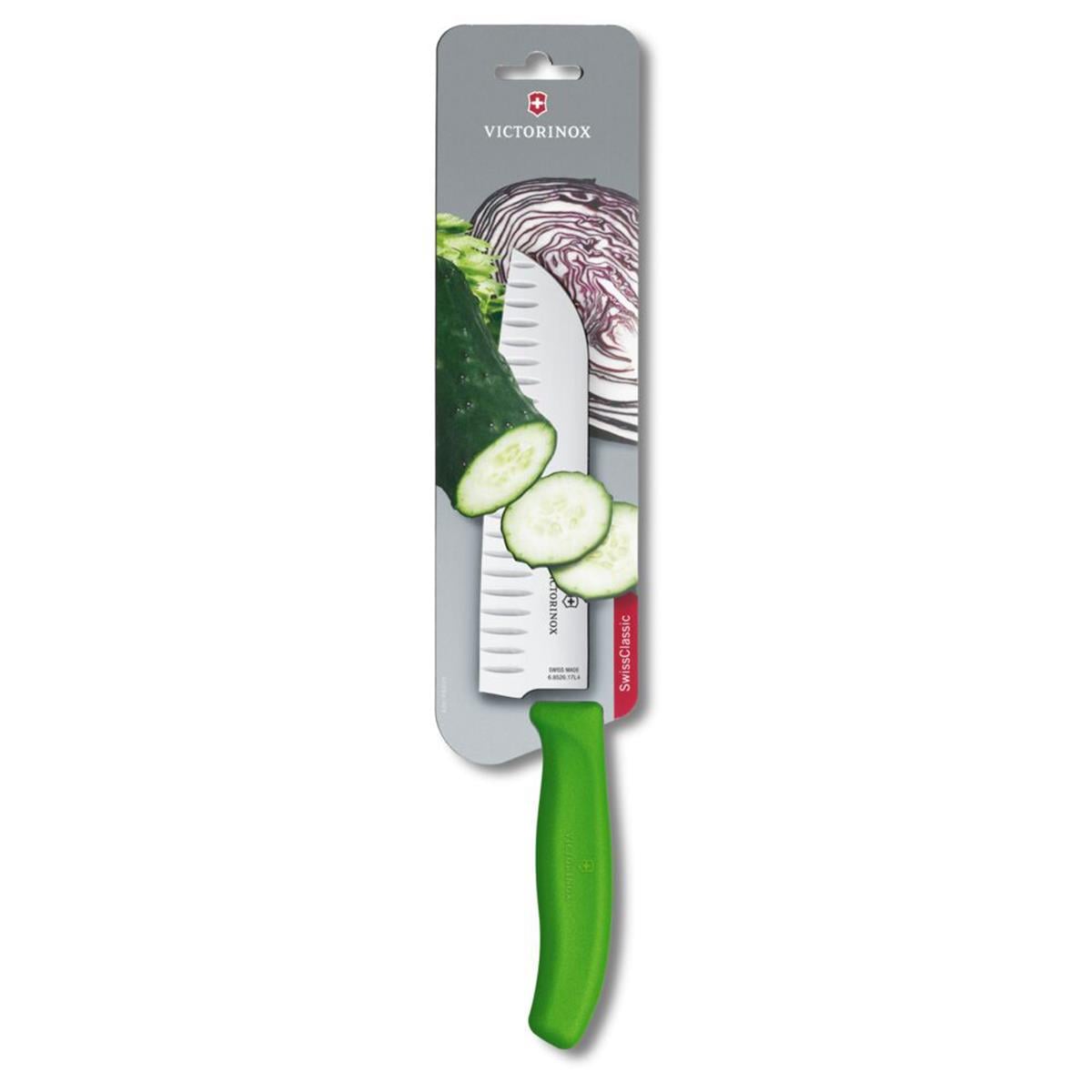 ​Victorinox 6.8526.17L4B 17cm Yeşil Santoku Bıçağı, Blisterli Paket