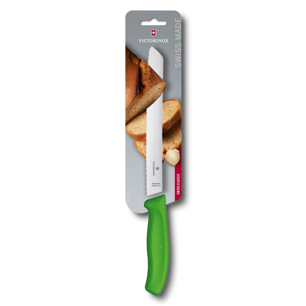 ​​​​​​​​​​​​​​​​​​​​​​​​​​​​​​​​​​​​​​​​​​​Victorinox 6.8636.21L4B 21cm Yeşil Ekmek Bıçağı, Blisterli Paket