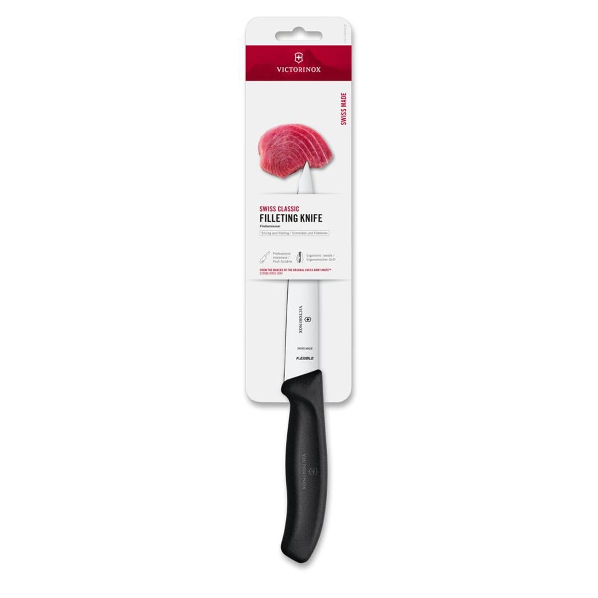 ​​​​Victorinox 6.8713.16B 16cm Siyah Fileto Bıçağı, Blisterli Paket