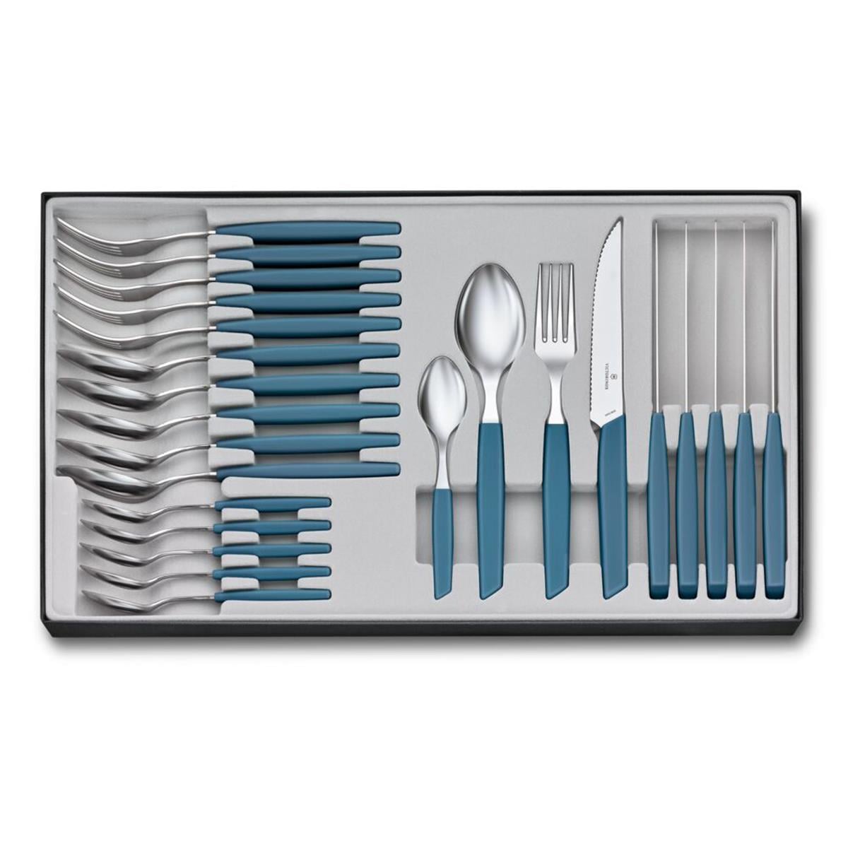 ​Victorinox 6.9096.12W2.24 Swiss Modern Mavi Masa Seti, 24 Parça