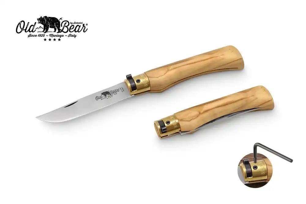Antonini Old Bear 10cm Zeytin Ağacı Saplı Çakı