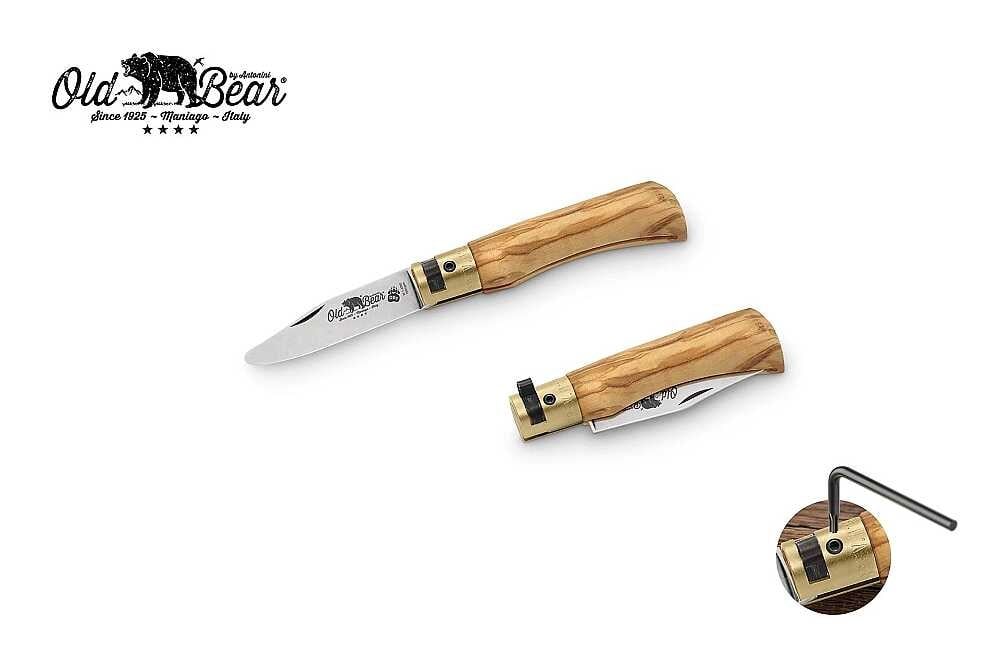 Antonini Old Bear 6cm Zeytin Ağacı Saplı Yuvarlak Uç Kapalı Ağız XS Çocuk Çakısı
