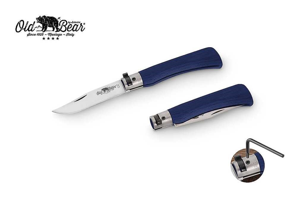 Antonini Old Bear 8cm Mavi Lamine Ahşap Saplı M Çakı