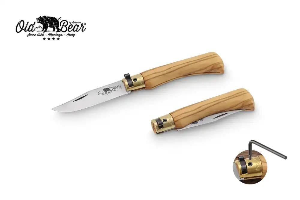 Antonini Old Bear 8cm Zeytin Ağacı Saplı Çakı