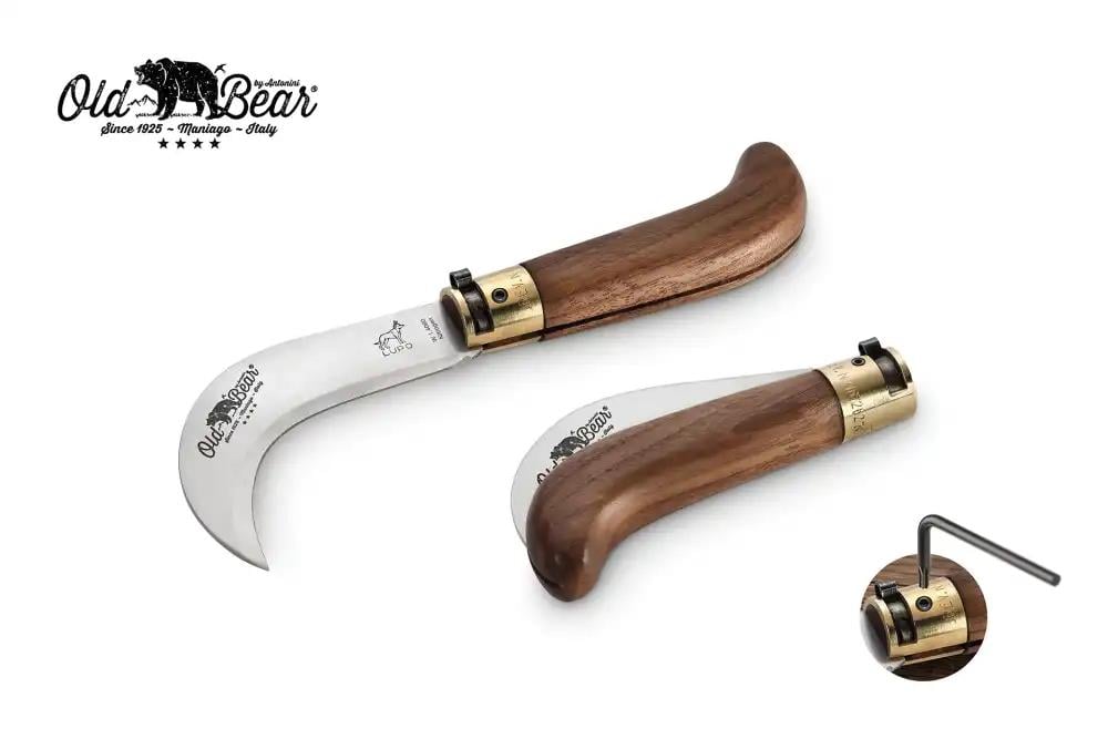 Antonini Old Bear 9,5cm Ceviz Ağacı Saplı Budama Çakısı