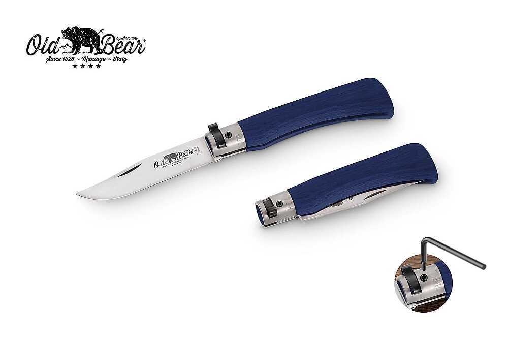 Antonini Old Bear 9cm Mavi Lamine Ahşap Saplı L Çakı