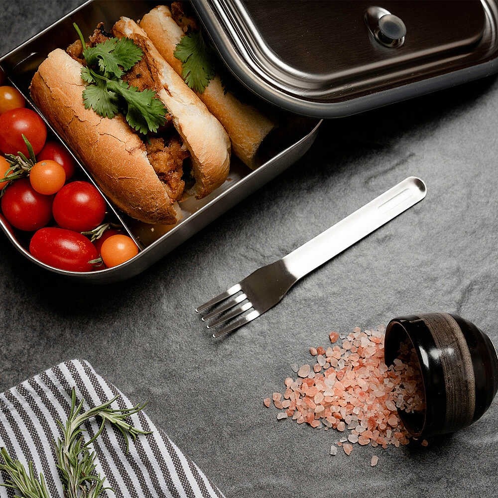 Black+Blum 1L Çatallı Yemek Kutusu, Mavi