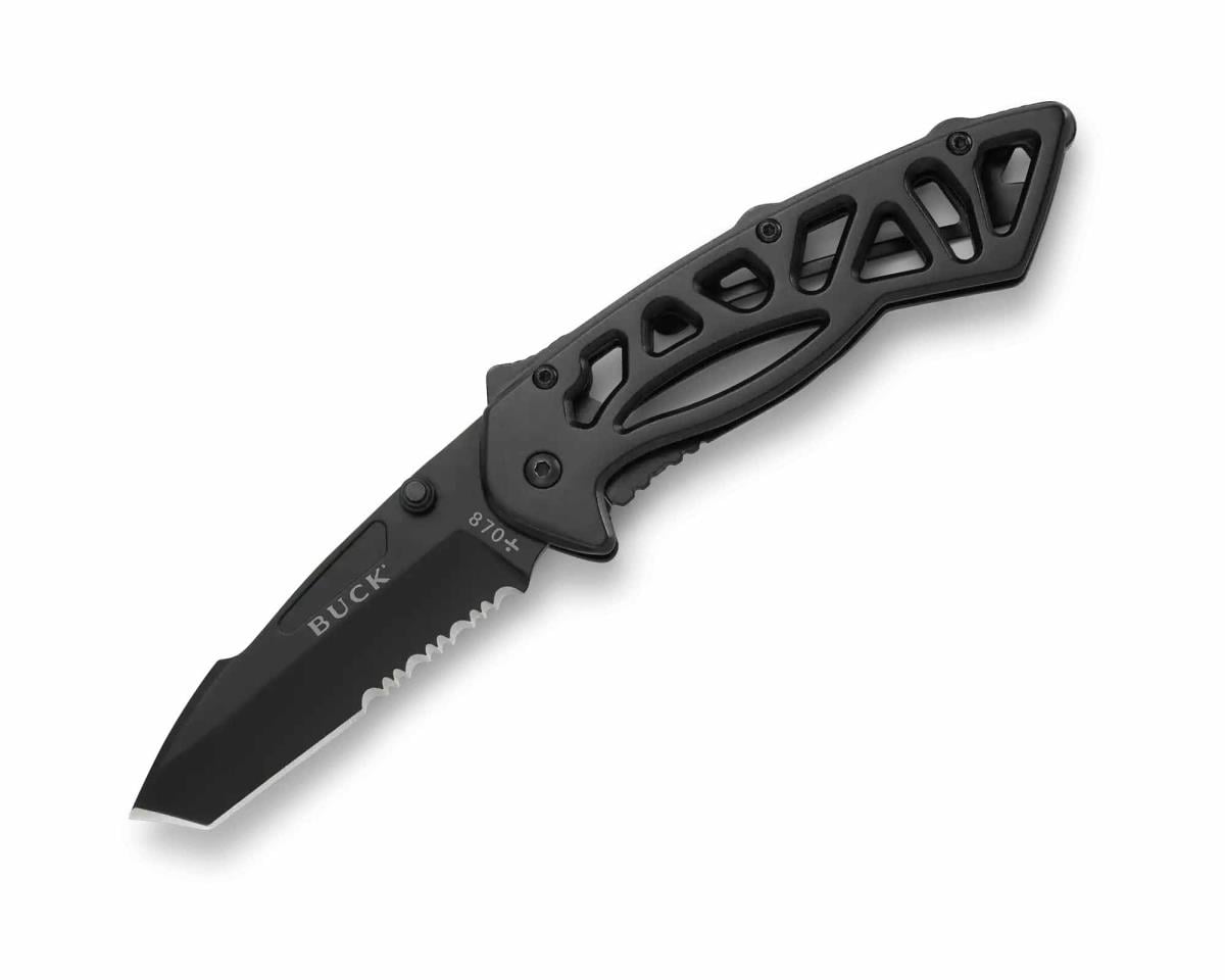 Buck 870 Bones Siyah Oksit Testere Ağızlı Çakı