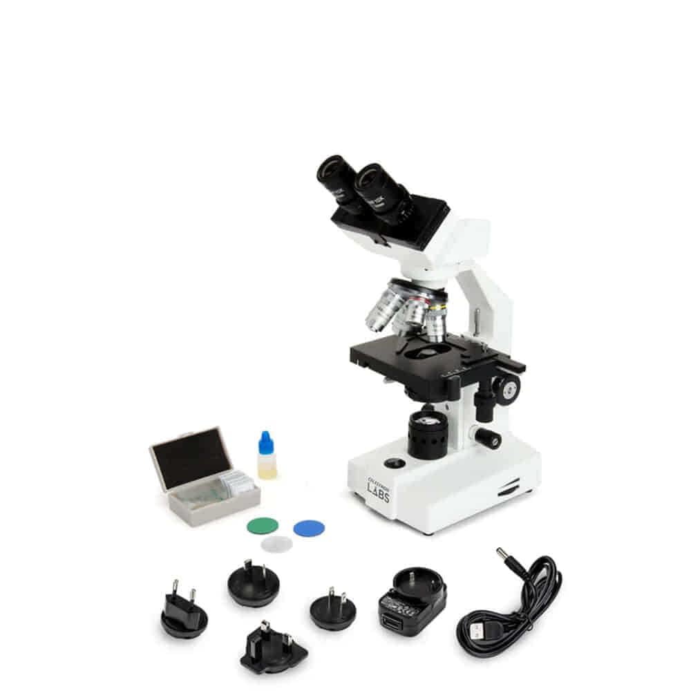 Celestron Labs CB1000CF Mikroskop - 1000x Zoom - Ayarlanabilir LED Işık - Binoküler Başlık