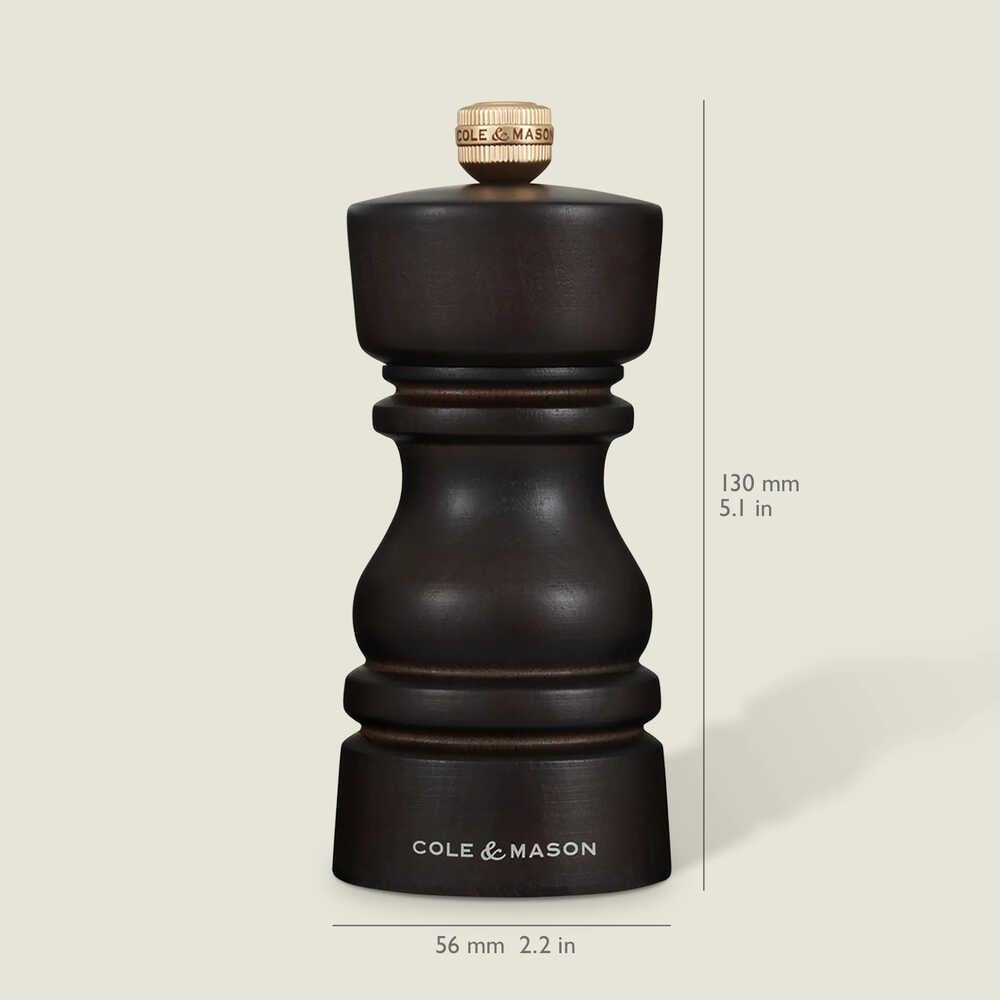 Cole & Mason London Çikolata Renkli Ahşap Tuz ve Biber Değirmenleri 130mm
