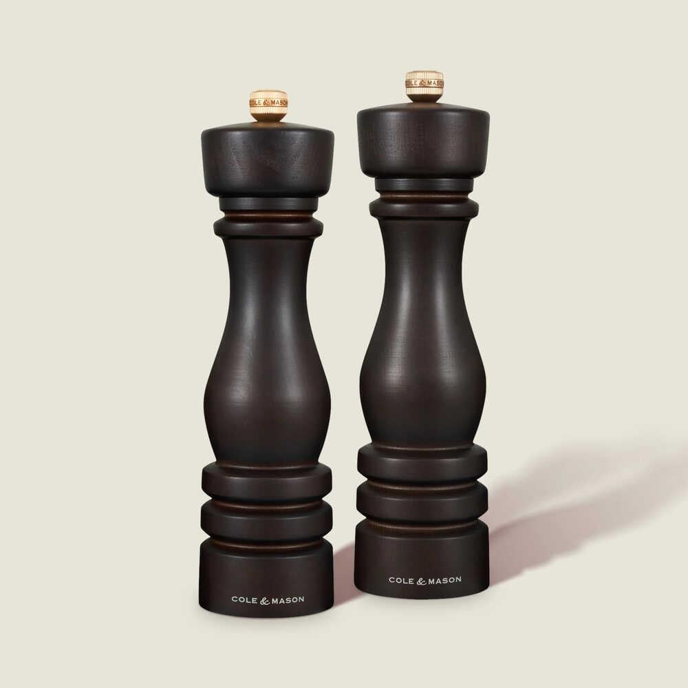 Cole & Mason London Çikolata Renkli Ahşap Tuz ve Biber Değirmenleri 220mm